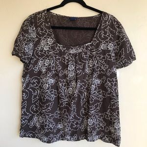 Basic Editions Brown Short Sleeved Top